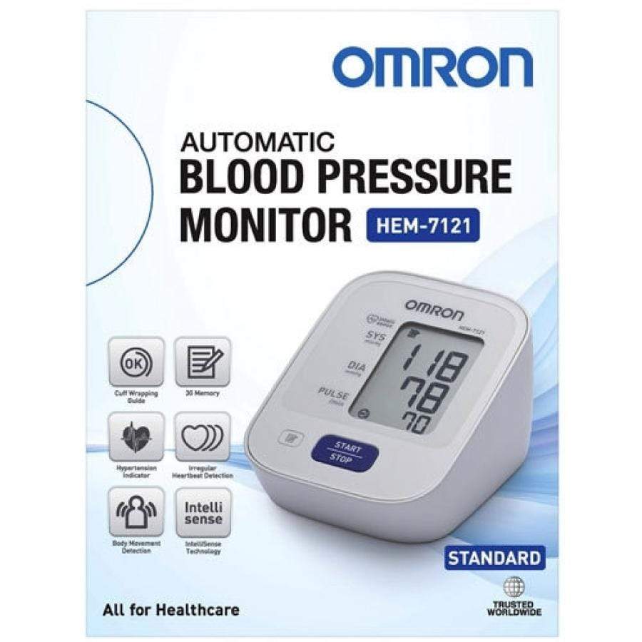 OMRON HEM-7121 STANDARD UPPER ARM BLOOD PRESSURE MONITOR